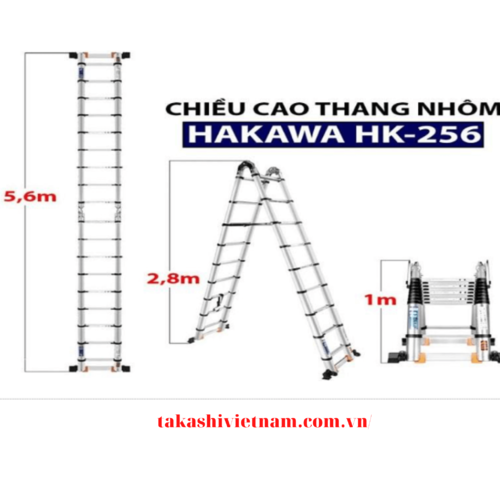 Thang Nhôm HAKAWA HK 256 Rút Đôi Chữ A CHÍNH HÃNG TẠI KHO