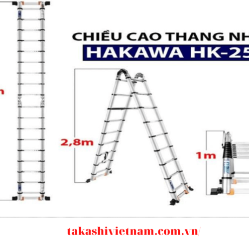 Thang Nhôm HAKAWA HK 256 Rút Đôi Chữ A CHÍNH HÃNG TẠI KHO