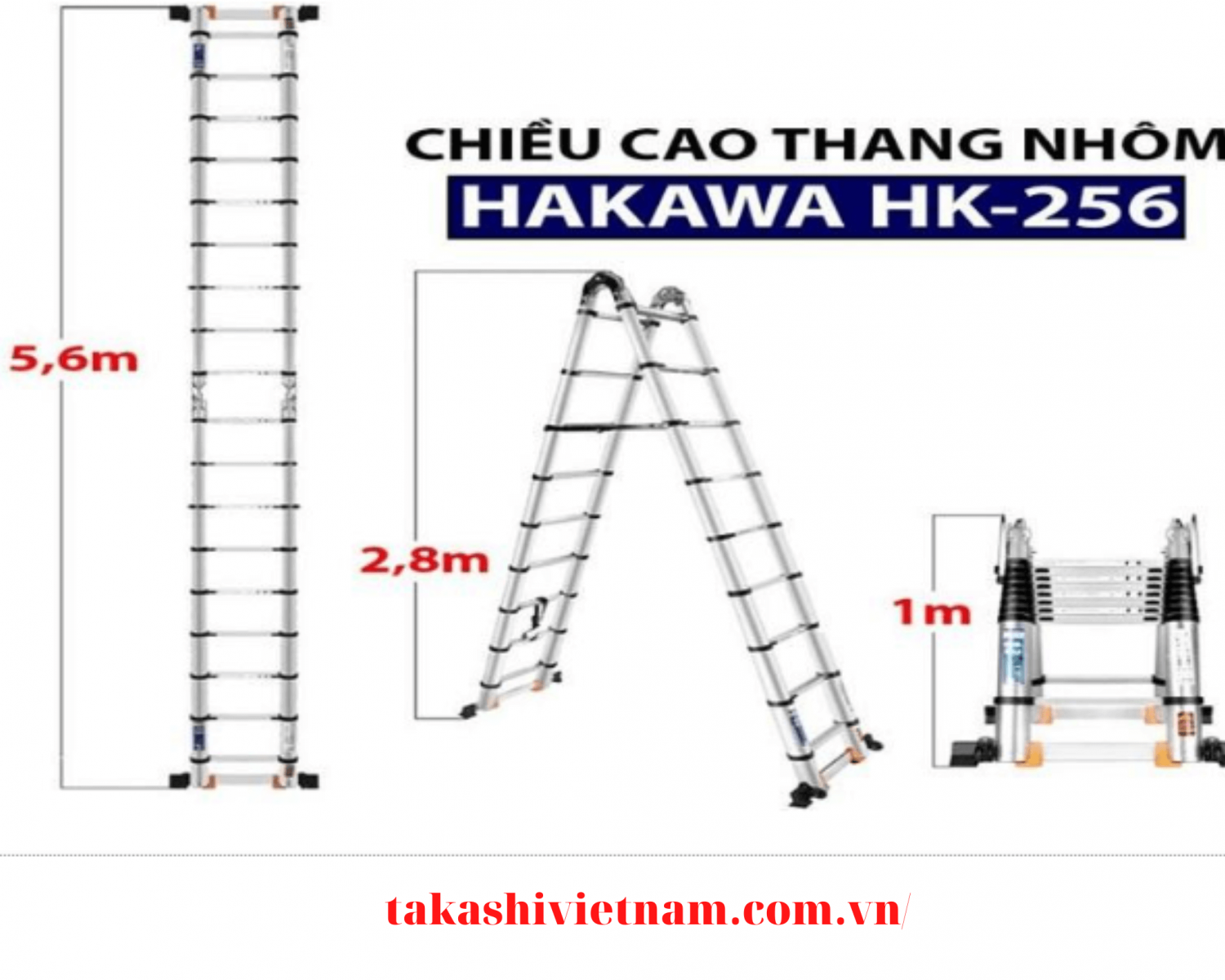 thông số kĩ thuật thang nhôm hk256