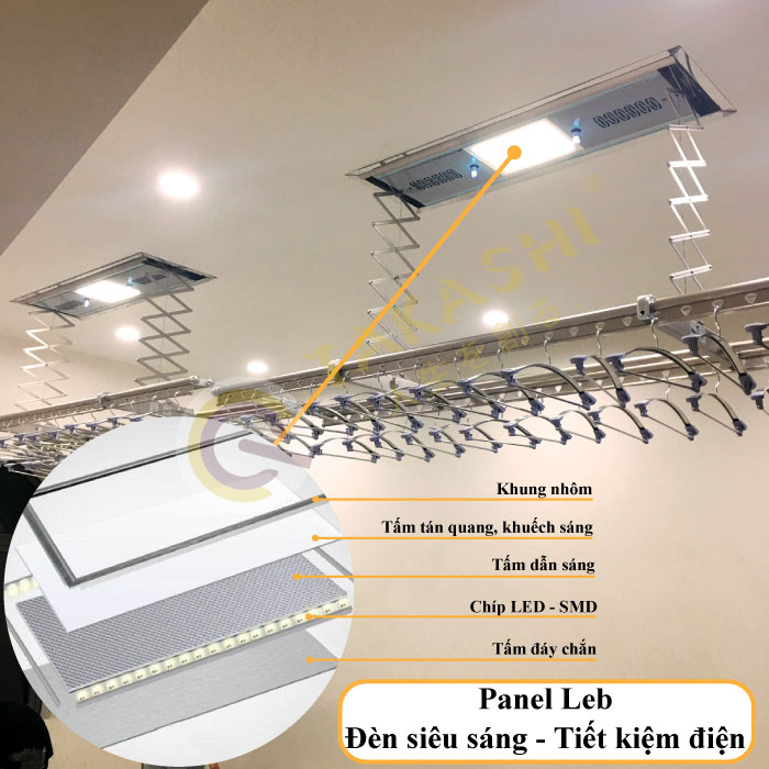 Panel led giàn phơi tự động model 1206DXFHP Plus