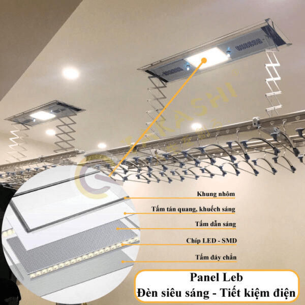 Panel Led giàn phơi tự động